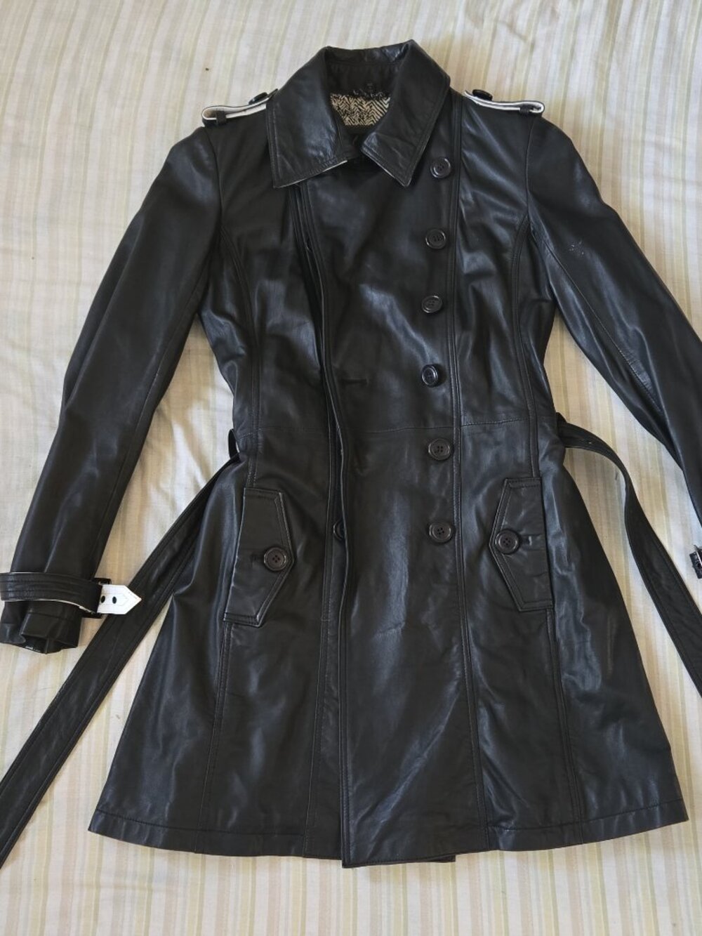 Leather Jacket, Size M, Mid length ***musty smell***